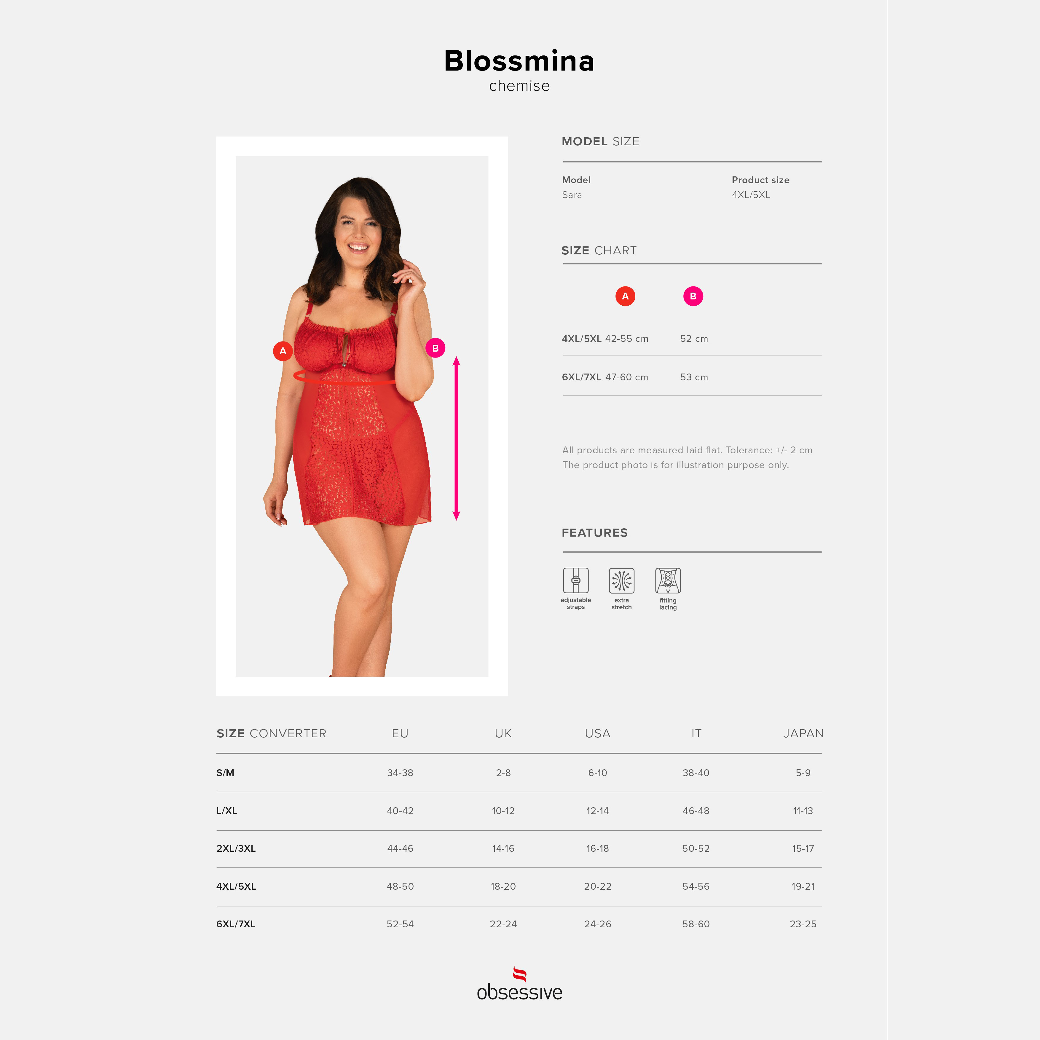 QUEN SIZE OBSESSIVE BLOSSMINA CHEMISE AND THONG nº4