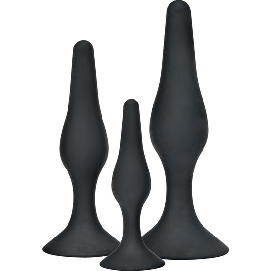 Kit compagni curvy 3 tappi in silicone nero