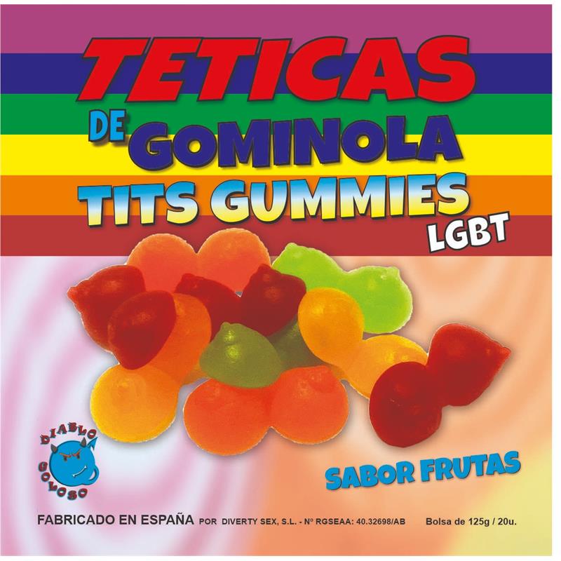 DIABLO GOLOSO - GUMMY BOX GUSTO FRUTTA GLITTER TITS 6 COLORI