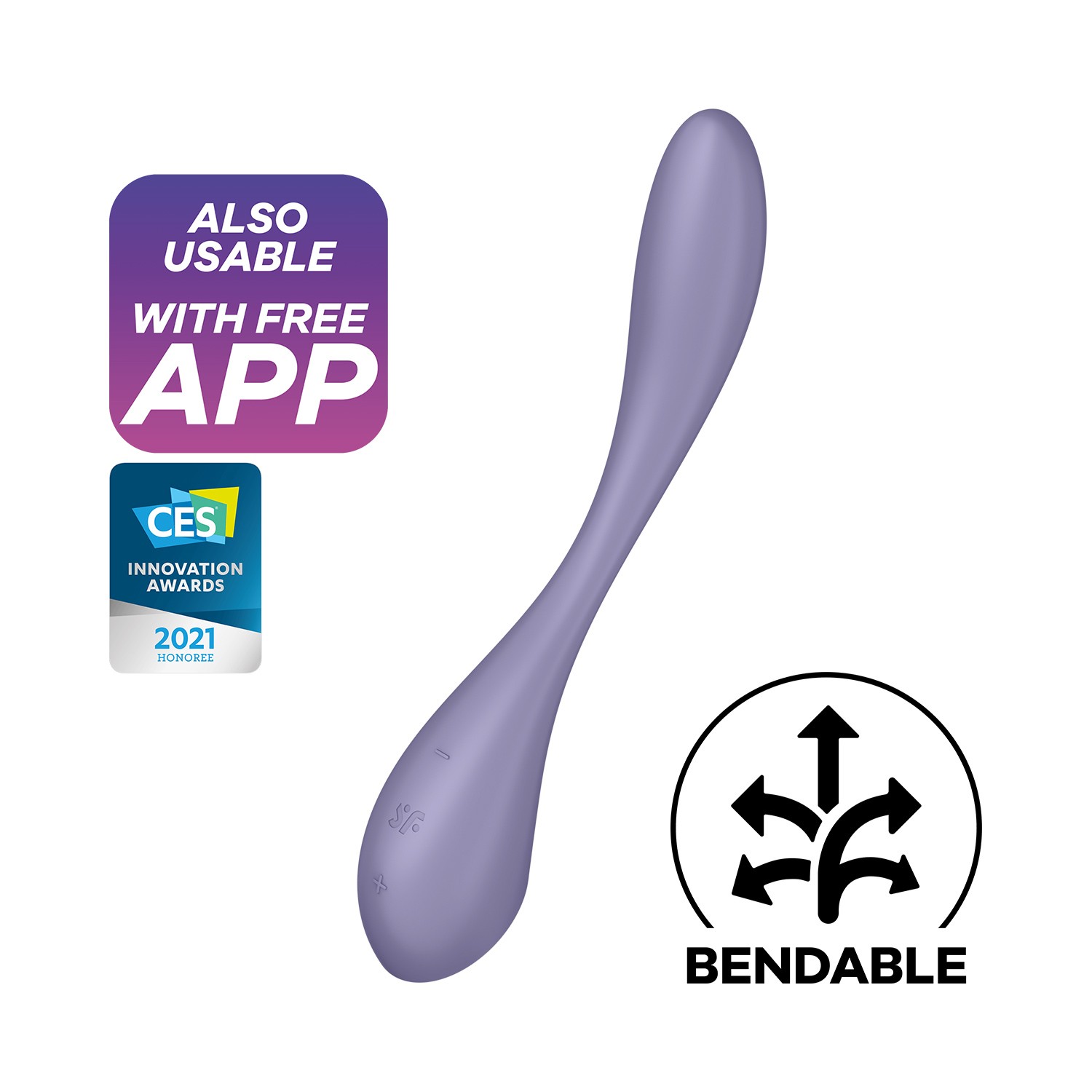 VIBRATORE G-SPOT FLEX 5 CONNECT APP LILLA SATISFYER