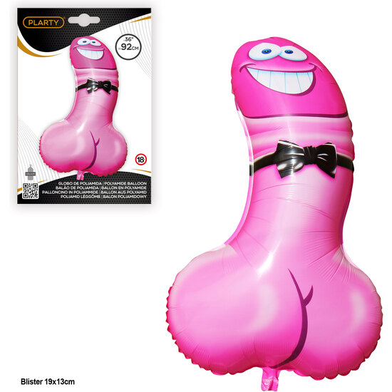 Pallone pene in poliammide rosa 90 cm