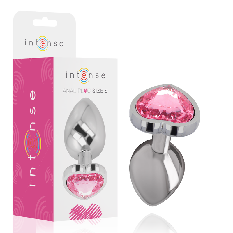 INTENSE - PLUG ANALE METALLO ALLUMINIO CUORE N ROSA TAGLIA S