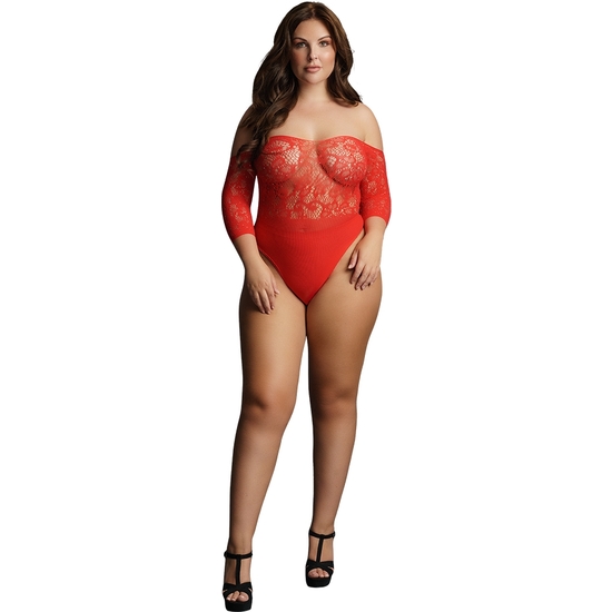 Teddy Le Desir Crotchless Con Strass - Rosso