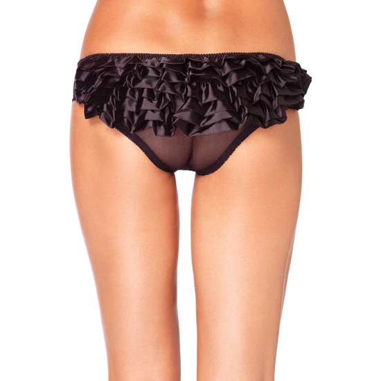 Slip trasparenti Leg avenue con balze nere