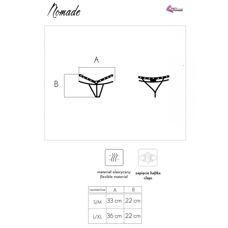 NOMADE TANGA CROTCHLESS NEGRO  13