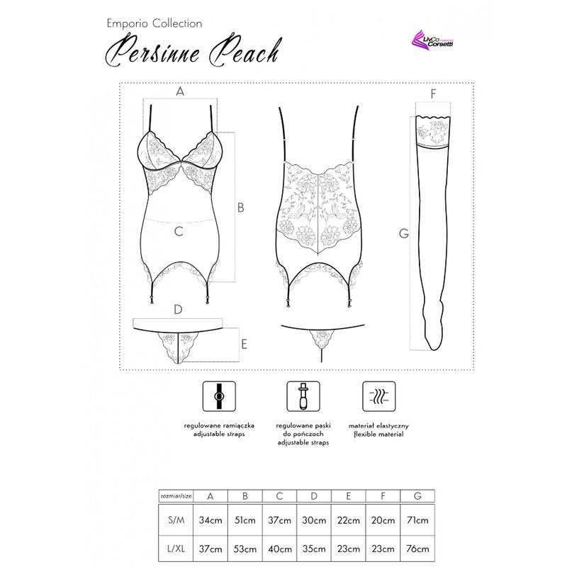 PERSINNE PEACH SET CORSET + PA 9