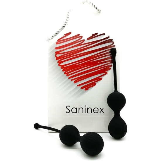 Saninex double clever - palline vaginali nere intelligenti