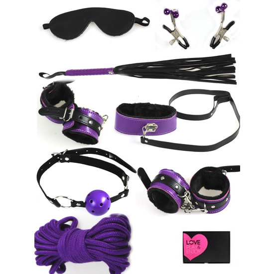 Set bondage 8 pezzi viola