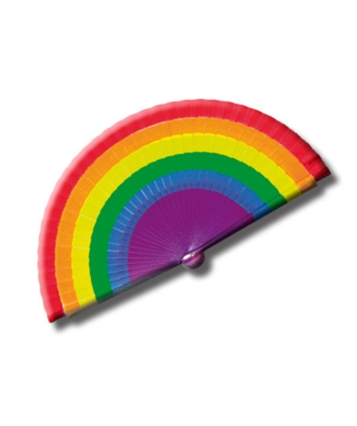 ABANICO MADERA BANDERA LGBT Ventaglio di plastica, bandiera arcobaleno, orgoglio lgbt.