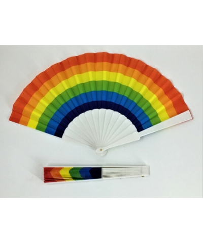 ABANICO PLÁSTICO BANDERA LGBT+ Ventaglio di plastica con colori dell'orgoglio lgbt.