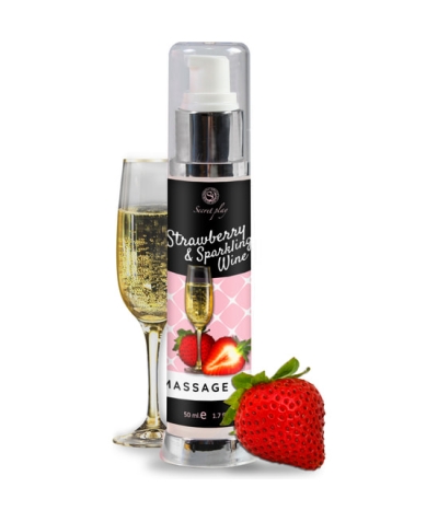 ACEITE MASAJE FRESAS &AMP; Olio da massaggio morango champanhe secret play 50ml