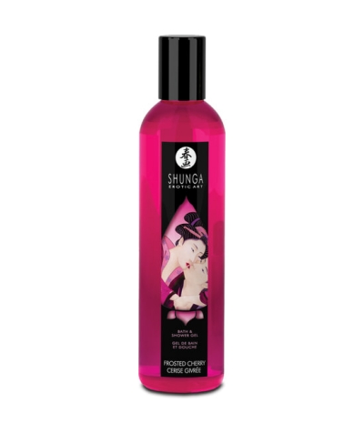 BATH AND SHOWER GEL Gel da bagno profumato alla ciliegia shunga