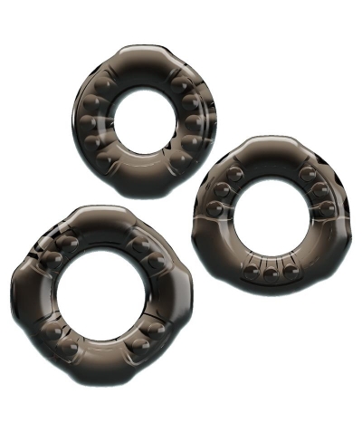 COCK RINGS YVONNE SET 3 ANILLO Set elastico di anelli per una maggiore erezione