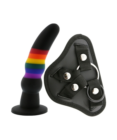 SOLID DILDO Imbracatura con dildo in silicone colorato e solido