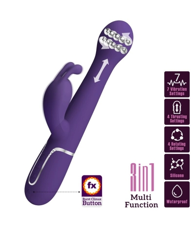 DEJON VIBRADOR RABBIT 3 EN 1 M Giocattolo intimo per stimolazione interna ed esterna