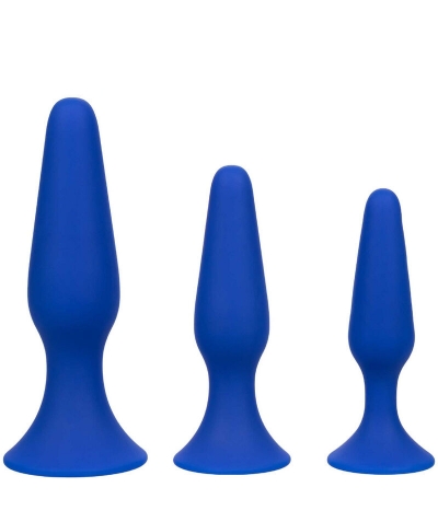 KIT 3 PLUG ANAL AZUL Kit anale con tre plugs in silicone graduati