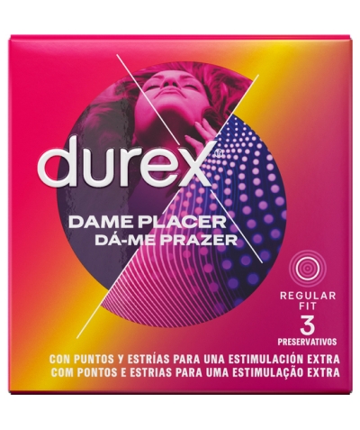 DUREX DAME PLACER Preservativi con punti e smagliature 3 pz