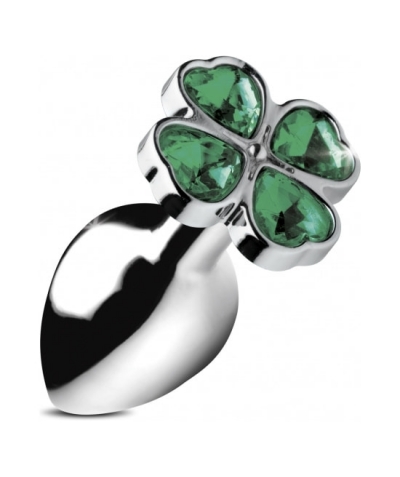 LUCKY CLOVER GEM Gemma del trifoglio fortunato - plug anale grande, trifoglio d'argento