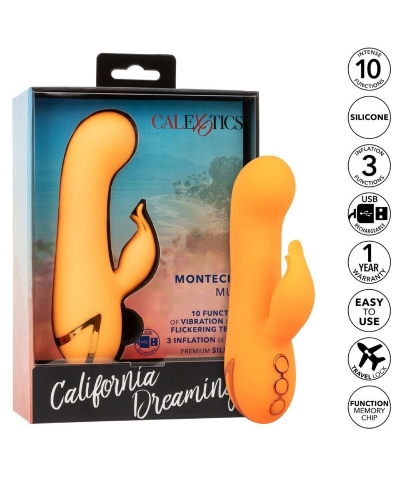 MONTECITO MUSE VIBRADOR RABBIT Stimolatore duale potente, gonfiabile automatico, silicone sicuro.