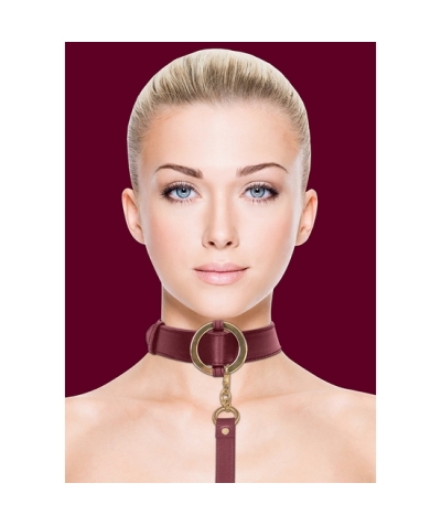 COLLAR WITH LEASH Ahi halo - collare con guinzaglio - bordeaux