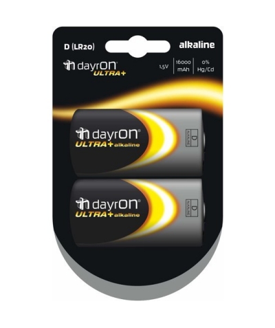 PILA LR 20 ALKALINE Batteria alcalina lr20 1,5v dayron pack 2