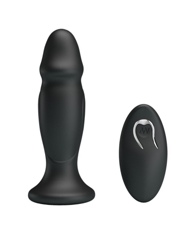 PLUG ANAL CON VIBRACION NEGRO  Tappo anale vibrante in silicone con 12 modalità