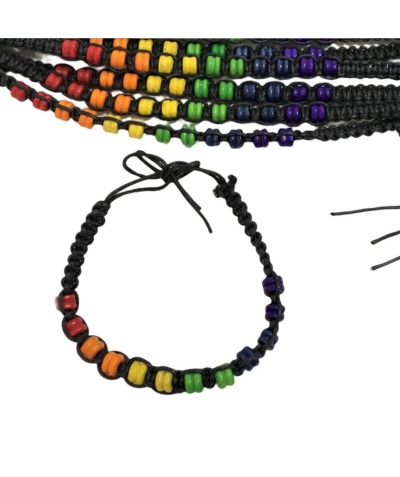 PULSERA CUENTAS BANDERA LGBT Bracciale regolabile in filo con bandiera lgbt