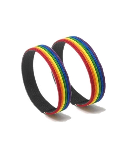 PULSERA DE CUERO NEGRO BANDERA Braccialetto in pelle nera con bandiera lgbt+