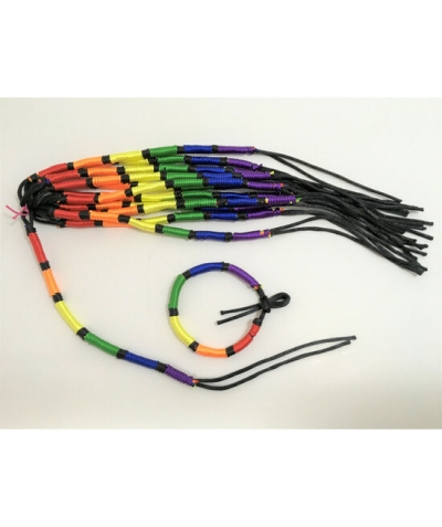 PULSERA HILO REDONDA BANDERA L Bracciale regolabile lgbt+ con fili colorati