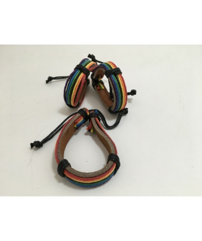 PULSERA PRIDE LEATHER BRACELET Bracciale in pelle che celebra la diversità e l'orgoglio lgbt+