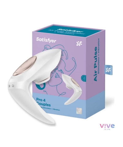 SATISFYER PRO 4 COUPLES Vibratore e ventosa 2x1 da usare in coppia