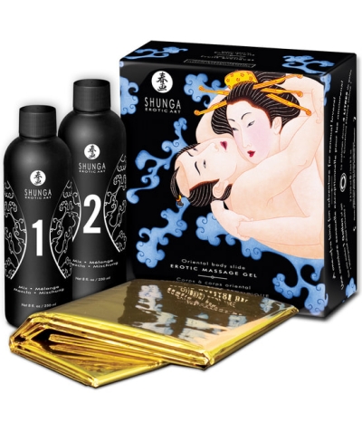 SHUNGA EROTIC MASSAGE Gel da massaggio erotico corpo a corpo frutti esotici orientali