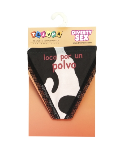 TANGA VACA CHICA LOCA Mutandine divertenti e comode con stampa di mucche, regali ideali.