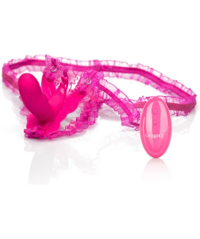 VENUS BUTTERFLY DILDO PINK Slip elastico con dildo vibrante con controllo