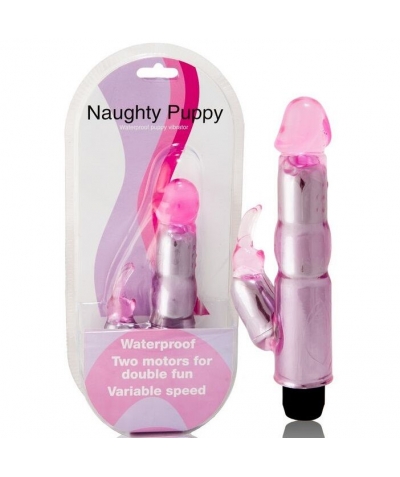 VIBRADOR Vibrazione in gelatina con stimolatore del clitoride.