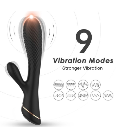 VIBRADOR RABBIT SILICONA NEGRO Vibratore ergonomico, versatile, ricaricabile e subacqueo.