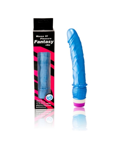 BLUE FANTASY VIBRE Pene vibratore in gelatina blu, morbido, realistico.