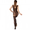 AMBROISE LC 17352 BODYSTOCKING CROTCHLESS NERO TAGLIA UNICA