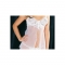 Attraente babydoll bianco in micro tulle con reggiseno in pi