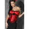 Attraente corsetto sexy in raso con stecche nere e fiocchi n