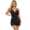 BABYDOLL CON PETTO STAMPA FLOREALE NERO S/M