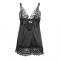 BABYDOLL CON PETTO STAMPA FLOREALE NERO S/M nº5