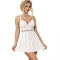 BABYDOLL SCOLLO A V CON DETTAGLIO FIOCCO BIANCO L/XL