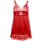 BABYDOLL IN RASO CON PIZZO ROSSO L/XL nº3