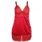 BABYDOLL IN RASO CON PIZZO ROSSO L/XL nº4