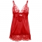 BABYDOLL IN RASO CON PIZZO ROSSO S/M nº4