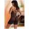 Babydoll trasparente con fibbia e schiena incrociata nera