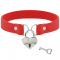 CHIC DESIRE - COLLANA IN PELLE VEGANA ROSSA CON ACCESSORIO C