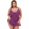 Mini chemise in pizzo - babydoll viola