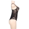 QUEEN PLUS - PIZZO FLOREALE E TEDDY NERO CON FRANGE nº1